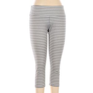 SCORPIO SOL Grey/White Striped Cropped Workout Leggings Size Small